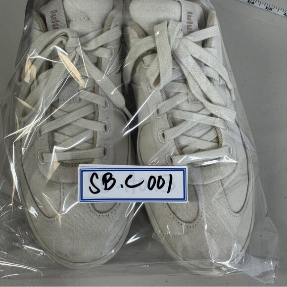 Lululemon Cream Cityverse Sneakers Size 9.5 Lace Up Casual Athletic Canvas - Picture 13 of 13